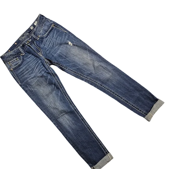 Miss Me Blue Skinny Jeans with Ornate Embellishments - Picture 8 of 8